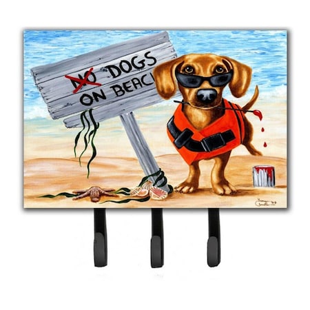 Jensendistributionservices The Dog Beach Dachshund Leash or Key Holder MI1720015